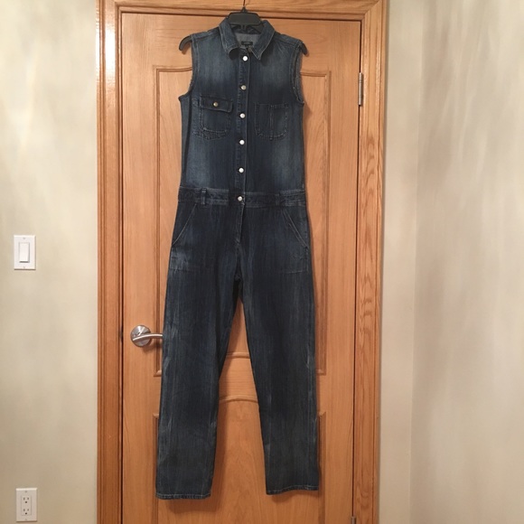 J. Crew Denim - J Crew Sleeveless Denim Selvedge Jumpsuit Sz S